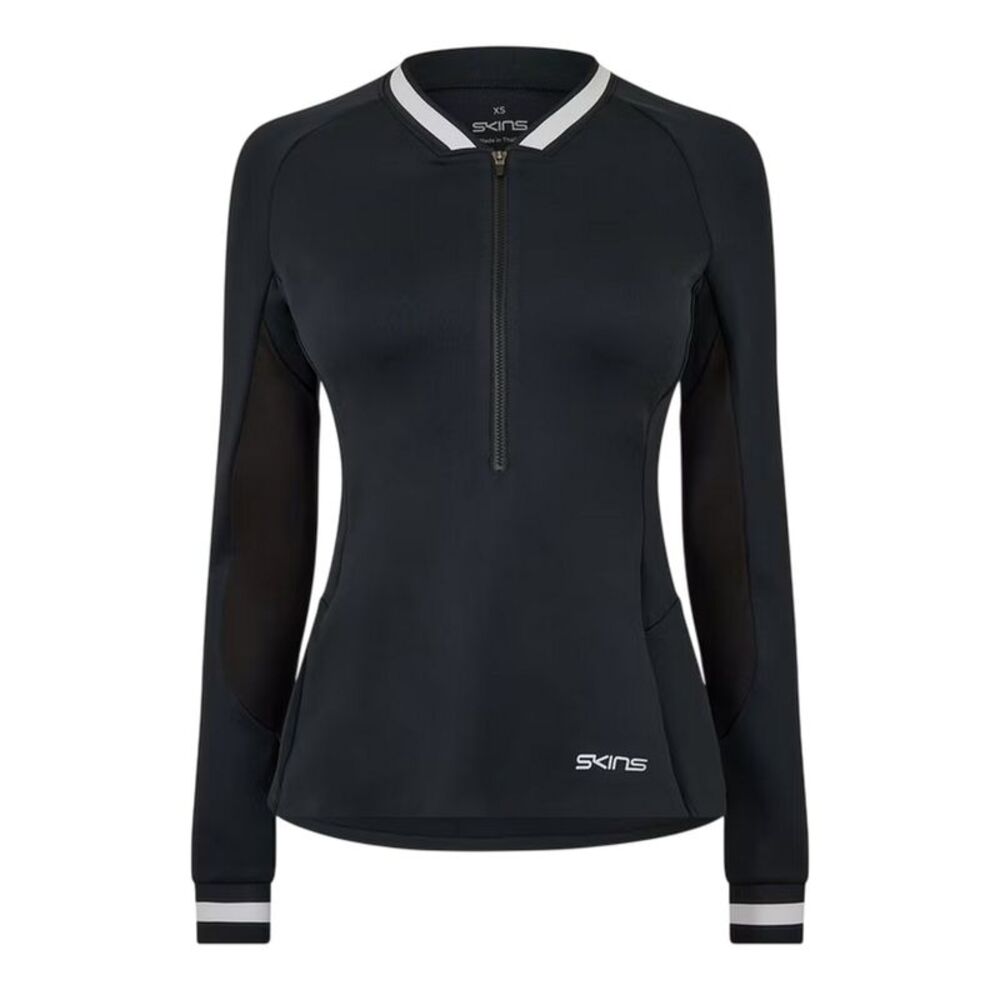 Skins Womens/Ladies Quarter Zip Base Layer Top / Black